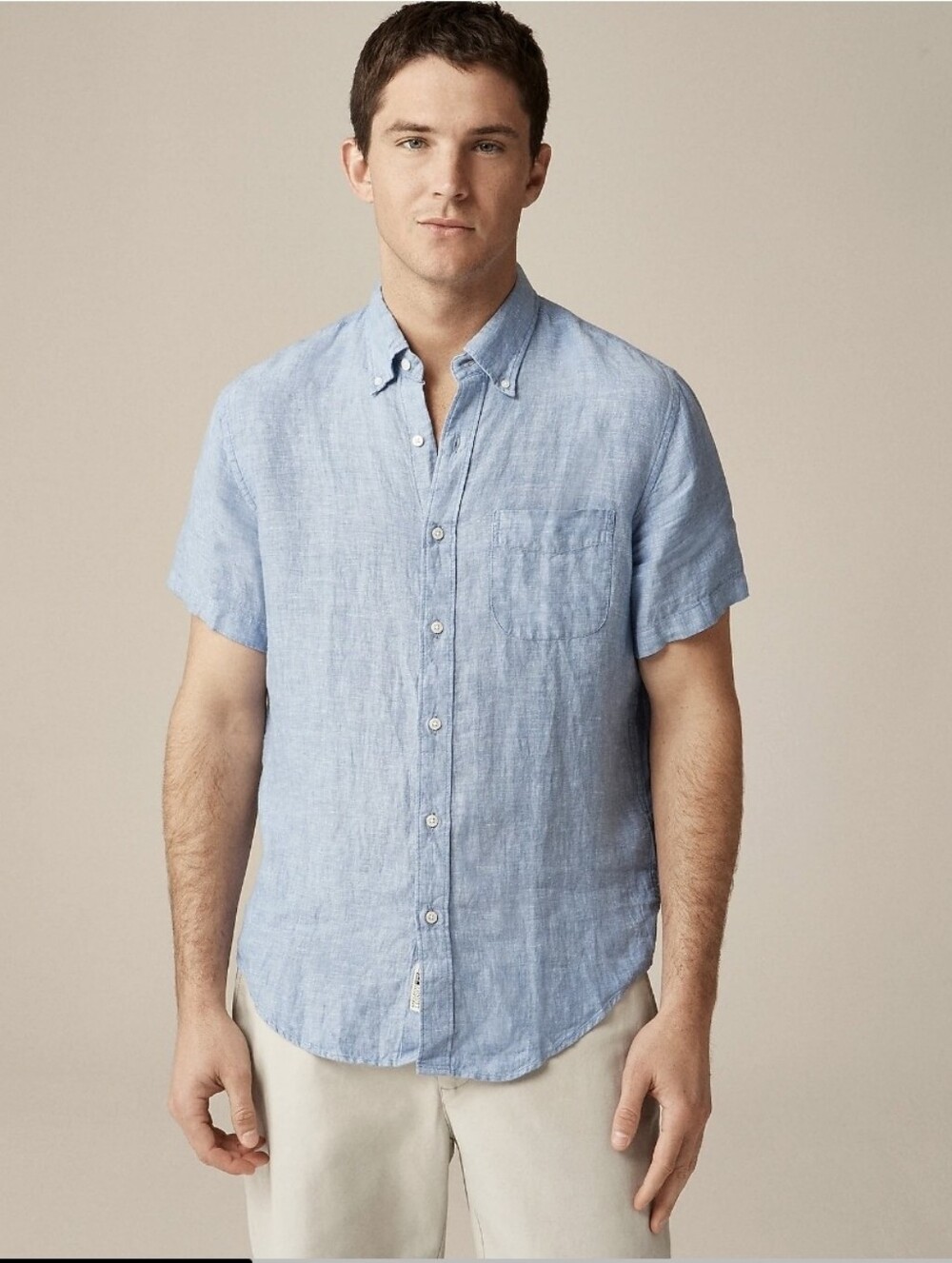 J.Crew Tall short-sleeve Baird McNutt 100% Irish linen shirt